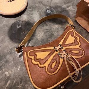 Butterfly faux leather bag